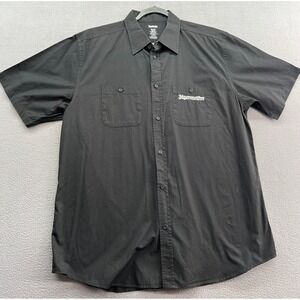 Jägermeister Shirt Mens XXL Black Short Sleeve Button Up Work Embroidered Logo